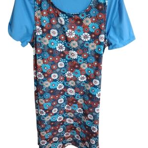 Floral Blue Midi Dress